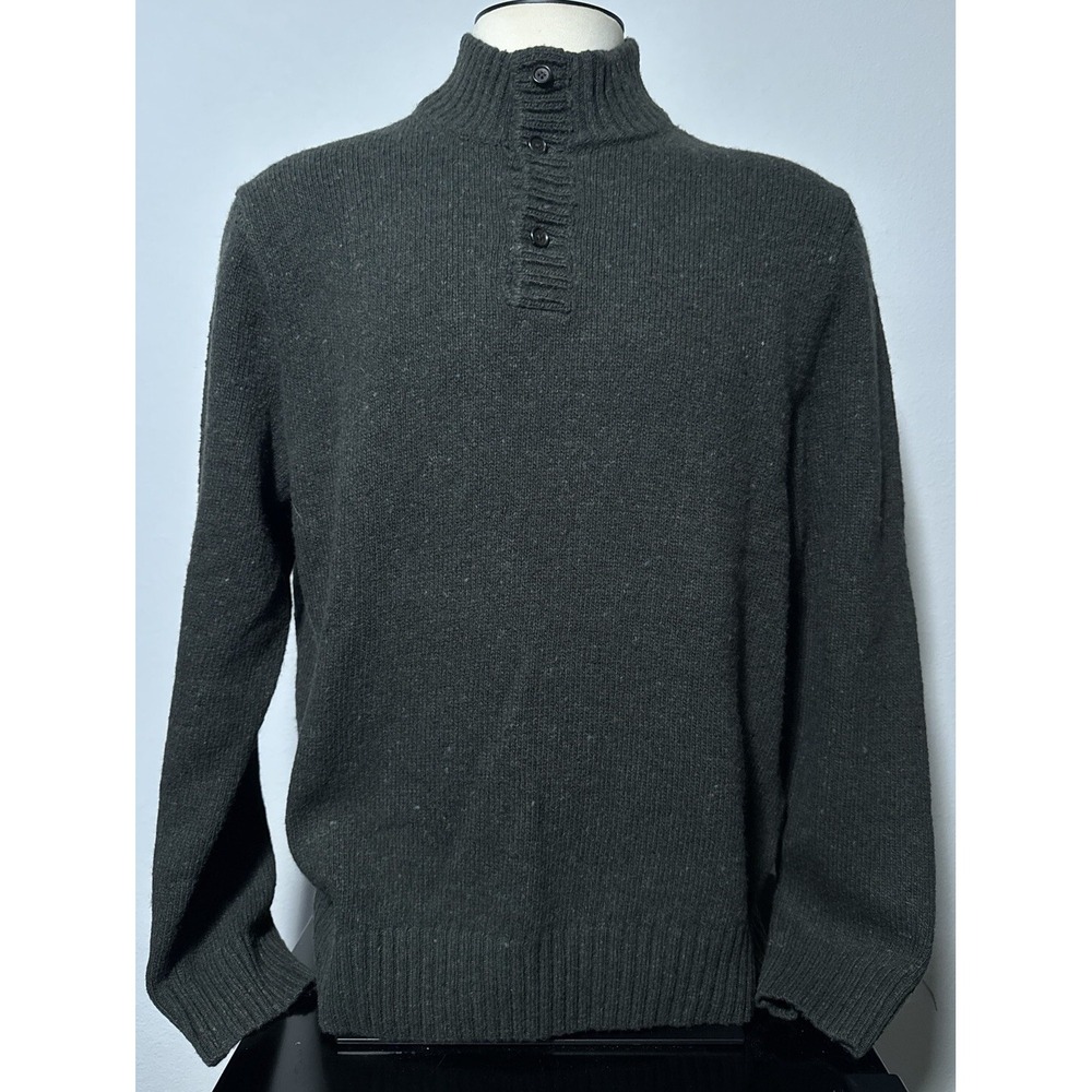 NEW Polo Ralph Lauren Men's Size XL Green Wool Blend Mock Neck Speckled Sweater